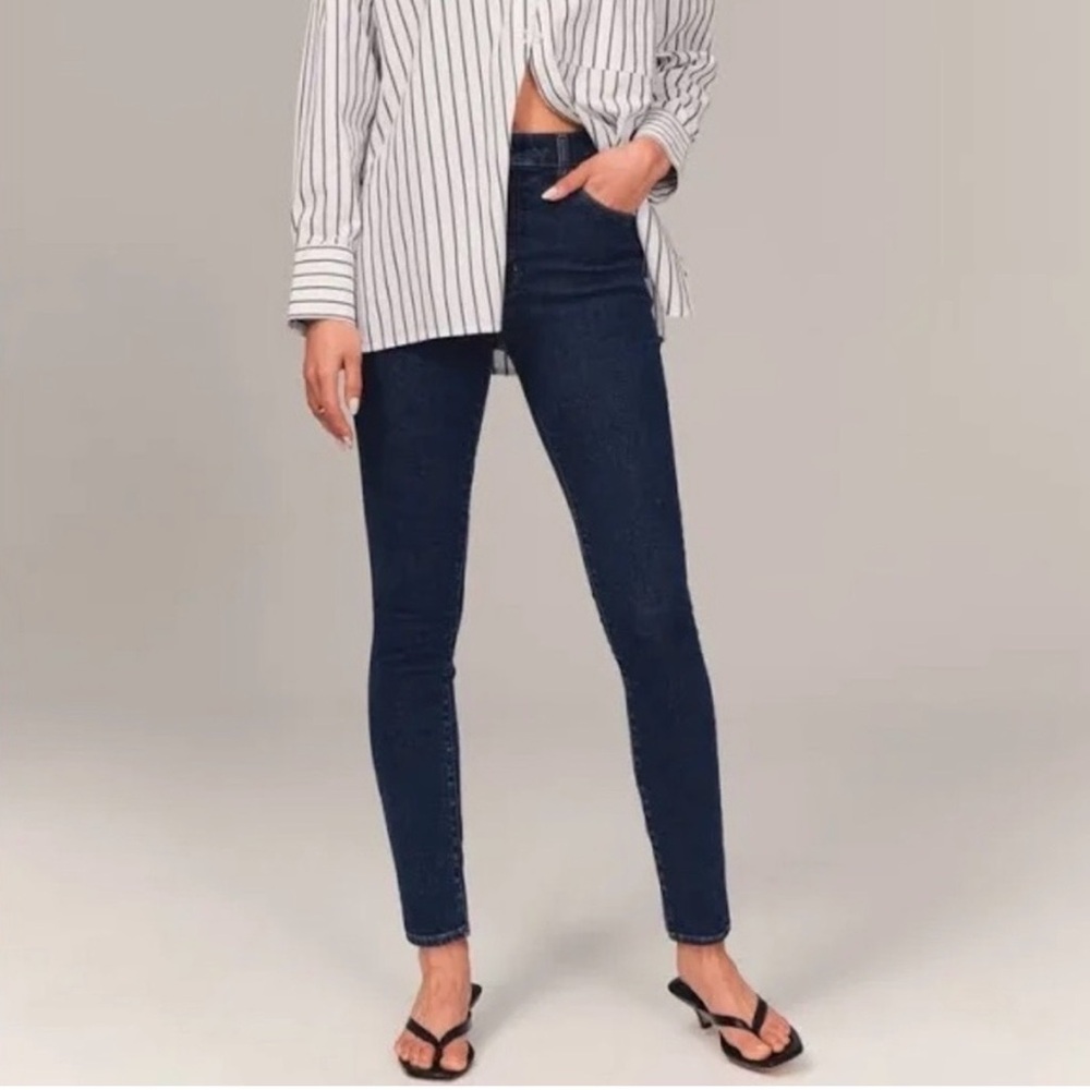 Abercrombie & Fitch Blue Denim Skinny High-Rise Jeans